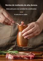 Juego De Molinillos De Pimienta Y Sal De Madera Manuales Con Base Molinillo De Pimienta Multifuncional Caja De Condimentos Herramientas De Cocina - details 2