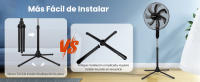 AIGOSTAR Ventilador de Pie Silencioso, 3 Velocidades, 7 Aspas, Oscilante 75°,60W, Altura Ajustable 108-125cm. Negro - details 6