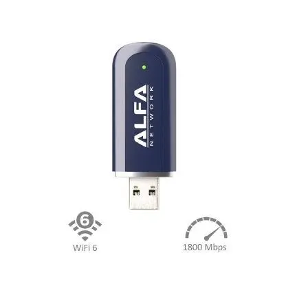 Alfa network awus036axer 11ax 2x2 wireless lan usb 3.0 dongle - 1