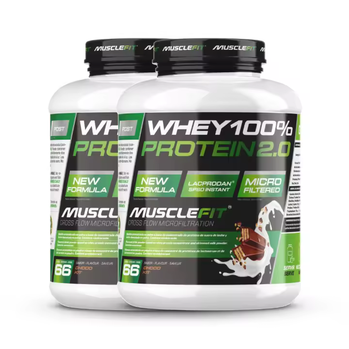 Pack 2 x Whey 100% Protein 2kg - MuscleFit│MUSCLECULT│Incremento de masa muscular│Proteína│Mas musculo - 1