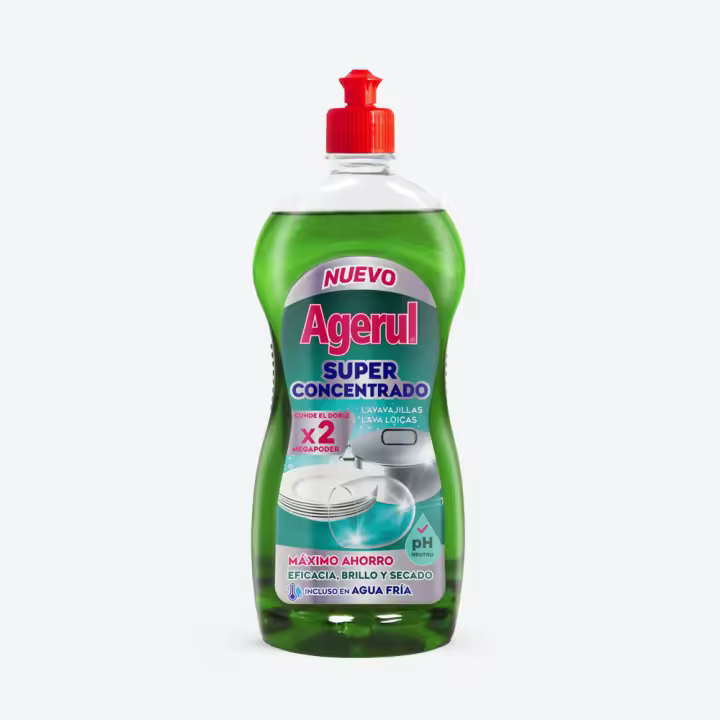 AGERUL Lavavajillas Súper Concentrado pH Neutro 750 ml – Pack 4 Unidades - 1
