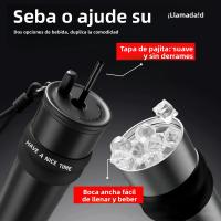 Botella De Agua Aislada Al Vacío De Acero Inoxidable Con Taza Y Tiras De Mordaza a Prueba De Fugas Para Bebidas Calientes Y Frías Portátil Para Viajes Y Deportes - details 7