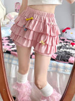 Falda Mini De Encaje Con Volantes Y Shorts Integrados Estilo Kawaii Lolita Jirai Kei Para Mujer Suave Y Dulce Con Volantes Multicapa - details 2