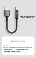 Cable USB C De Carga Rápida Corto 25cm Para iPhone Android Huawei Samsung Micro Tipo C Cable De Data Para Power Bank - details 7