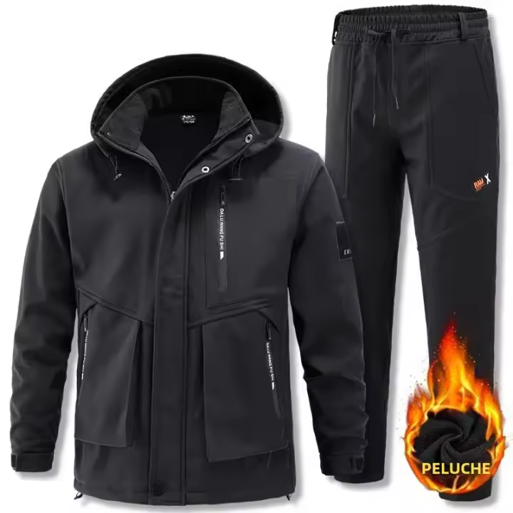 Conjunto Deportivo De Invierno Para Hombre 2 Piezas Chaqueta + Pantalón Deportivo Moda Masculina Ropa De Marca Traje De Pista - 1