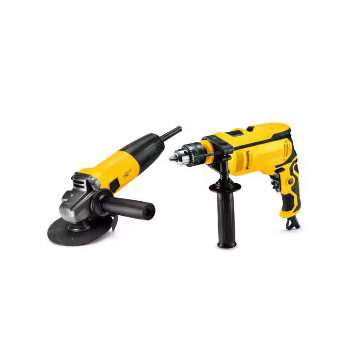 Amoladora Angular 720W + Taladro de Impacto 500W | Kit 2 en 1 Profesional | 0-3000 RPM | Disco 115mm | Perforación 13mm | Uso doméstico y profesional - 1