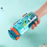 Botella De Agua Para Niños 600ml Con Taza De Sopar Y Pajita De Silicona a Prueba De Fugas Plástico Reutilizable Para El Verano - details 15