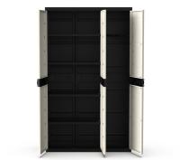 Armario Multiusos de 3 Puertas con 4 Baldas - 176 x 105 x 41 cm - Beige / Negro Recamania Plastiken - details 2
