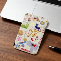 Porta Tarjetas De Identificación Y Crédito Con Ventana Transparente Para Mujer Venezuela Marca Moda Arte Patrón Protector Con Correa Negra Para Regalo Oficina Escuela - details 10