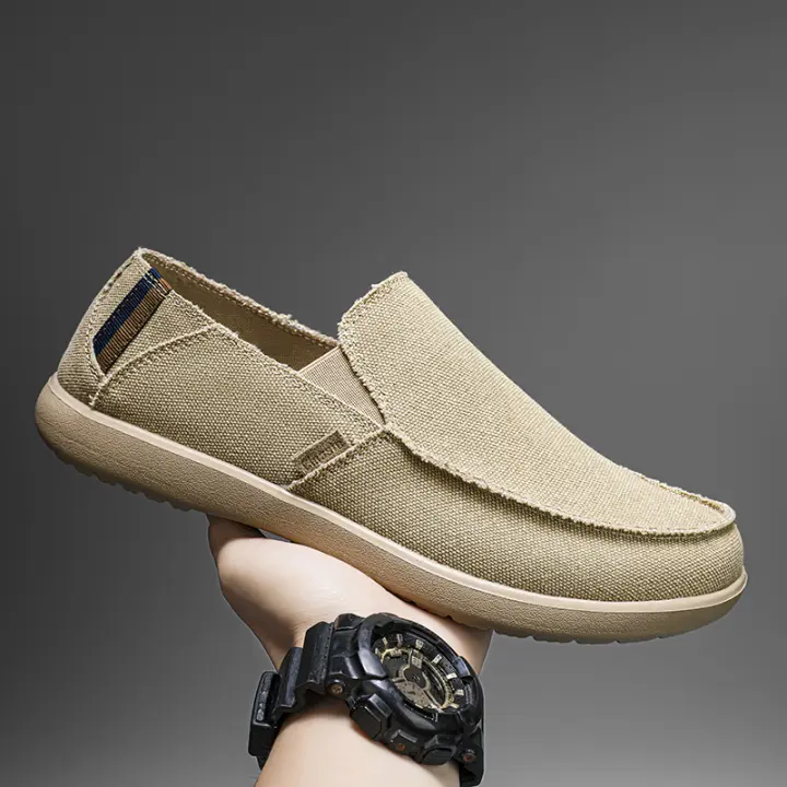 Zapatos De Lona Grandes Para Hombres Zapatillas Casuales Transpirables Con Cordones De Goma Bajo Tacón Para Adultos - 1