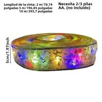 Cinta De Navidad Luminosa Con Lazo Dorado Decoración Para Árbol De Navidad Y Regalos Luces De Hada Para Fiestas Y Hogar - details 5