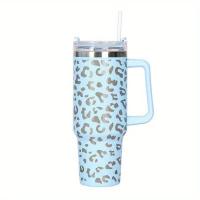 Taza De Viaje Inmunda De 40oz Con Estampado De Leopardo Y Palanca De Acero Inoxidable Reutilizable Para Deportes Al Aire Libre Y Camping - details 7