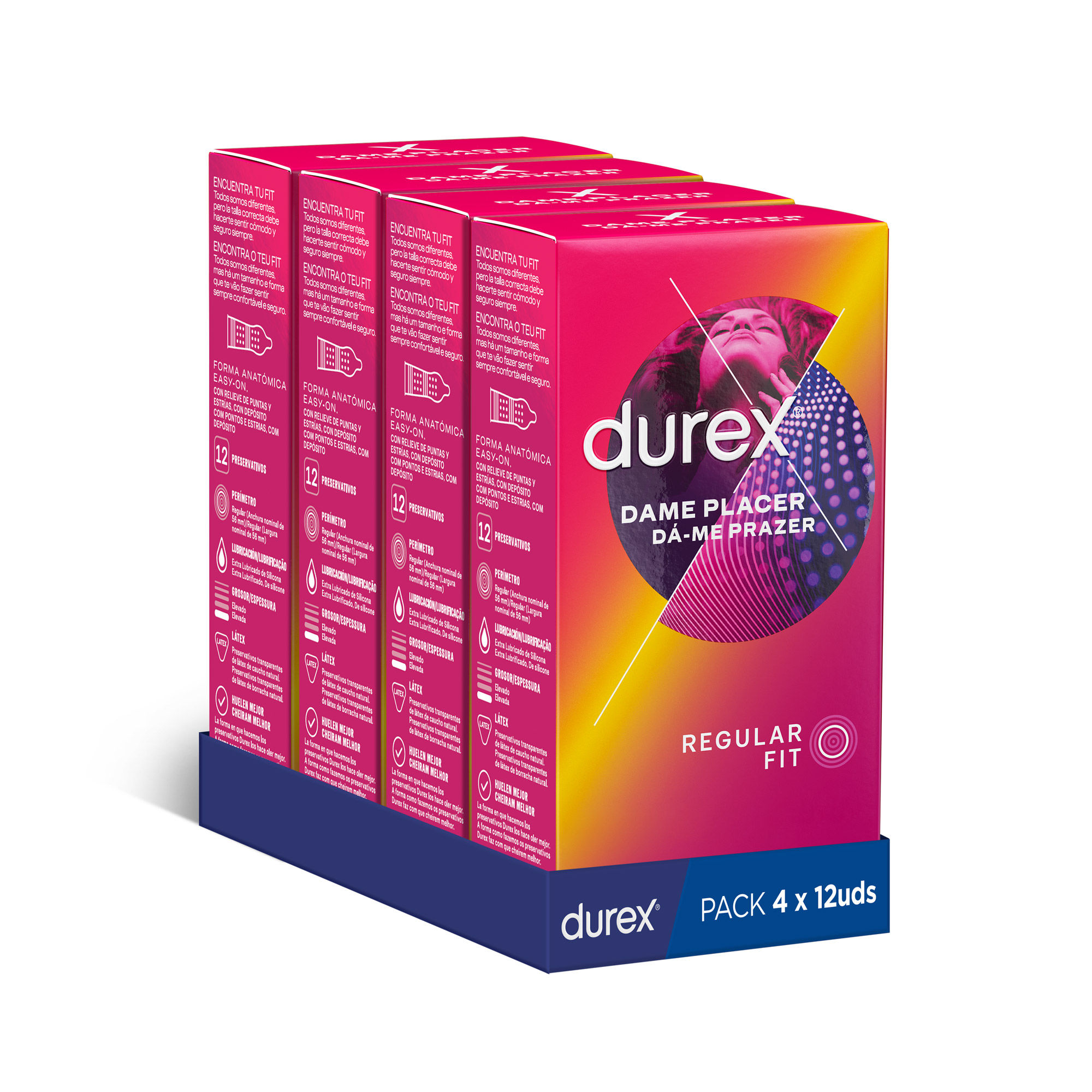 Durex - Condones para hombre Durex. Pack de 48 Preservativos para sexo seguro. Natural, Sensitivo Suave, Invisible, Contacto Total, Real Feel, Mutual Climax, Placer Prolongado, Dame Placer, Saboreame, Intense, Natural XL y Invisible Extra Lubricado