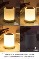 Lámpara De Noche LED RGB Con Bluetooth Y Audio Lámpara De Mesa Para Cama Luz Colorida Cambiable Al Toco Portátil - details 11