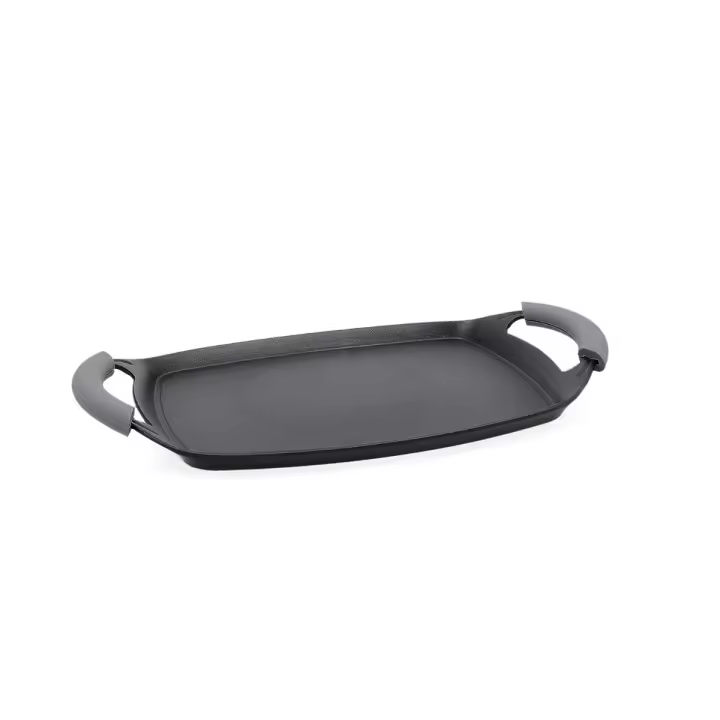 Plancha de inducción para cocinar Quid Ébano negra con asas grises – Aluminio forjado – Rectangular de 36cm o 47cm – Antiadherente – Apta todo tipo de fuegos – Diseño elegante - 1