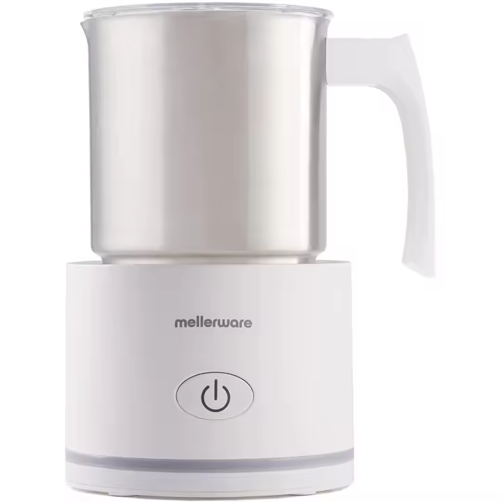 Mellerware - Espumador de Leche Frothy! inox 600W 250ml 3 en 1 (Espuma Caliente o Fría, Calentar batir espumar ) Apagado automático Calentador Café Latte Capuchino Chocolate 360º Vaporizador barista batidora - 1