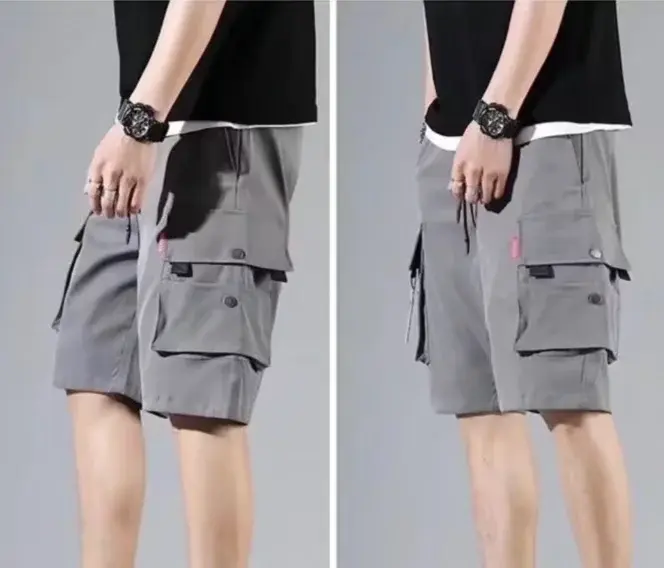 Shorts De Trabajo Para Hombre Con Múltiples Bolsillos Pantalones Cortos Sueltos Y Ligeros Para El Verano Estilo Casual - 1