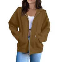 Sudadera De Mujer Con Capucha Abrigo Casual De Color Sólido Otoño E Invierno Con Bolsillos Y Cierre De Cremallera Largo Manga Para Calle - details 11