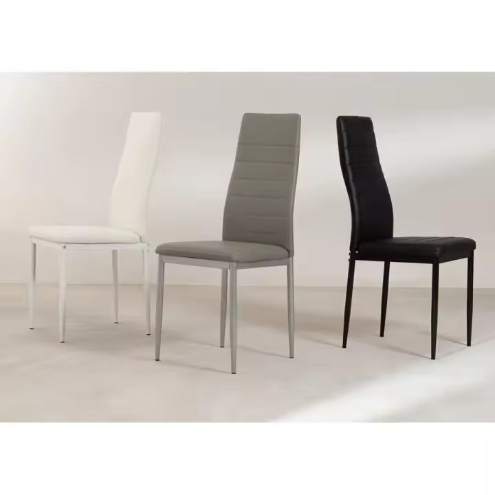 Silla de Comedor en Polipiel/metal Negro, 4 unidades - 1