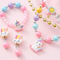 Juego De Joyas Para Niñas Con Unicornio Colorido Y Dibujos Animados: Collar Pulsera Aretes Y Anillo Regalo Ideal Para Niñas De 0 a 12 Años - details 12