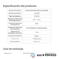 Sensor De Temperatura Y Humedad Inteligente Tuya Zigbee Para Interior Y Exterior Medidor De Humedad Y Termómetro Detector De Seguridad Para El Hogar Compatible Con Alexa - details 7