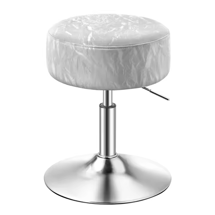 VASAGLE Taburete de Maquillaje, Silla de Tocador, Altura Ajustable, 360° Giratorio, PU, Asiento Grueso, para Dormitorio Cocina Comedor, Moderno, Negro Tinta/Rosa Jalea/Blanco Crema/Gris Paloma - 1