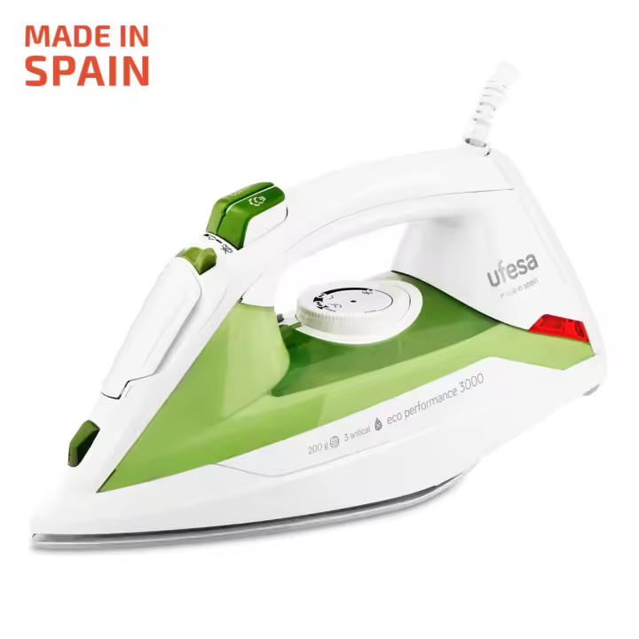 Ufesa - Plancha de vapor PV3500 ECO 2400 W con tecnología ECO para ahorro del 25% energía y 35% agua, suela Anodized 360°, 100% fabricada en España, ideal para plancha ropa y centro de planchado - 1