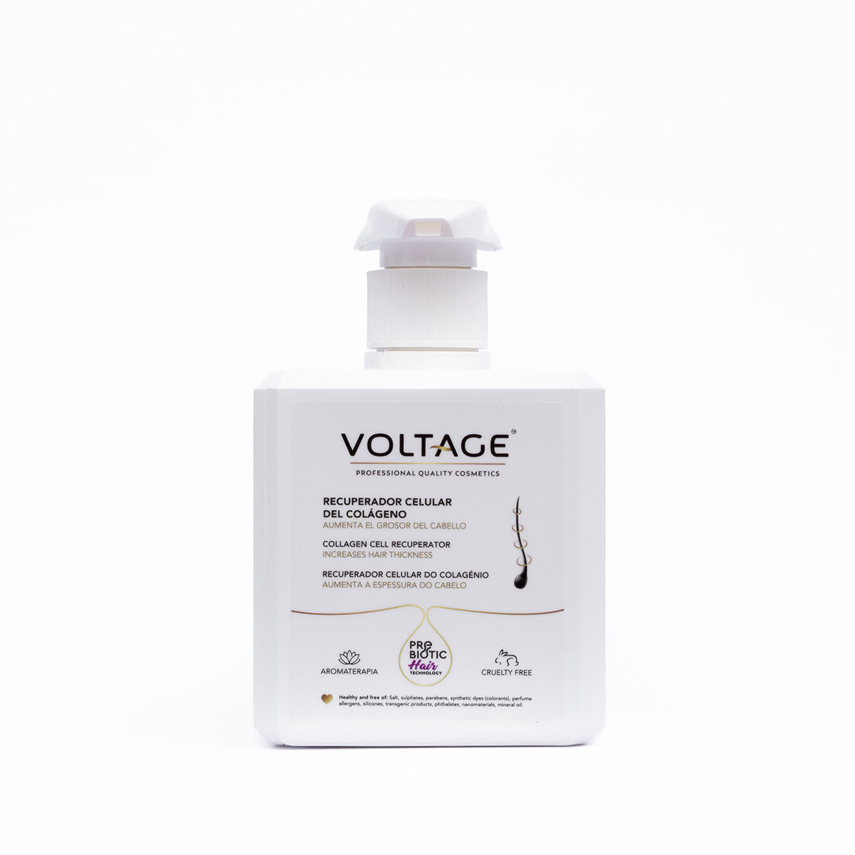 Voltage Cosmetics - Recuperador Celular de Colágeno - Prebiotic Hair Technology - Tratamiento Intensivo para Fibras Capilares - Regenera y Aumenta Grosor