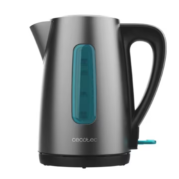 Cecotec Hervidor de Agua Eléctrico de 1,7L Thermosense 210 Acero. 2200W, Cuerpo de Acero Inoxidable, Base con Giro de 360º, Mango Ergonómico Tacto Frío, Indicador Luminoso, Doble Sistema de Protección - 1