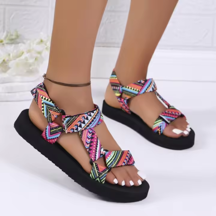 Nuevas sandalias de Playa de estil étnico con Velcro y Suela Gruesa de verano a juego para Mujer Talla 43. MOV - 1
