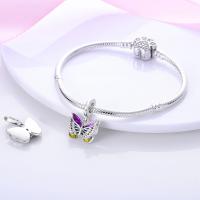 Encanto De Mariposa Plateado En Plata Con Circonia Bola Redonda Colgante Para Pulsera O Collar DIY Joyería De Moda Irregular - details 70