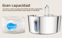 Fuente De Agua Para Gatos De Acero Inoxidable Con Filtros De Reemplazo 8+4 135oz/4L Dispensador Automático Para Perros Y Gatos - details 1