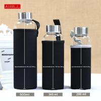Botella Deportiva De Vidrio AIWILL Con Bolsa Protectora Reutilizable Para Adultos 280ml / 360ml / 550ml Para Actividades Al Aire Libre Y Ciclismo - details 8