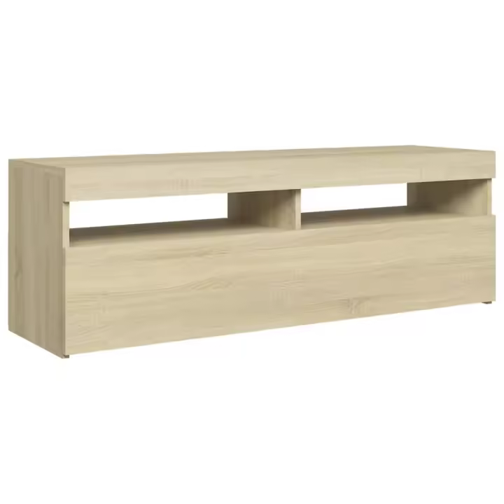 vidaXL Mueble de TV con luces LED roble Sonoma 120x35x40 cm - 1