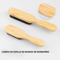 Cepillo De Limpieza Para Barba Con Mango De Madera Y Pelo De Cebo Anti Estático Herramienta De Peinado Para Hombres Cepillo De Afeitar Para Peluquero - details 7