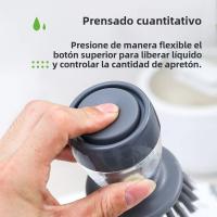 1pc Escobilla De Limpieza Para Cocina Portátil Con Dispensador De Detergente Fácil De Usar Escobilla De Lavado Para Limpieza De La Cocina - details 1