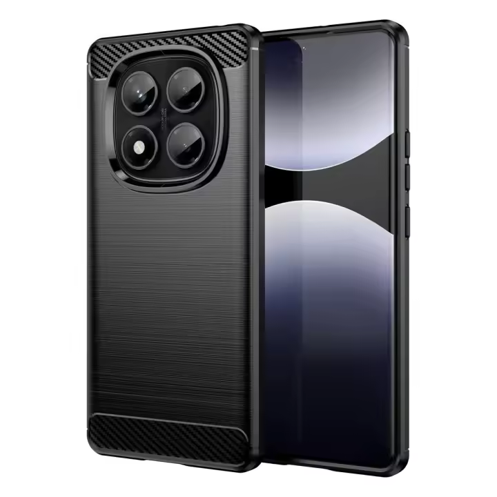Funda Gel Tpu Tipo Carbon Negra para Xiaomi Redmi Note 14 Pro 4G - 1