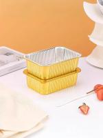 Caja De Almuerzo De Aluminio Desechable 1/10pcs Color Dorado Sellado Empaque De Comida Para Llevar Resistente a La Humedad Y Grasa Con Tapa Para Cocina Y Uso Comercial - details 6