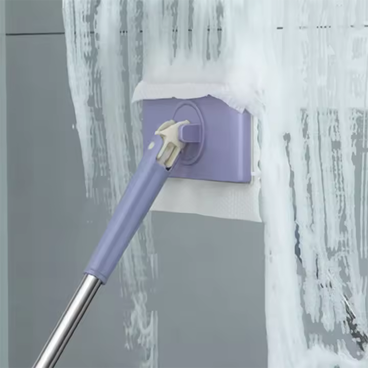 Juego De Mopa Con Toallas De Papel Para Eliminar Polvo Estático No Necesita Lavado De Manos Mopa Retráctil Rotativa Automática De Aluminio Largo - 1