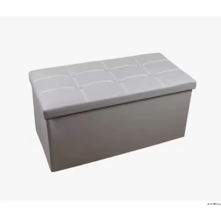 Reposiegos de almacenamiento, cajas plegables, reposabebés, banco cubo, capacidad de carga de hasta 300 kg, aptos para salón, dormitorio, entrada. Reposapiés de almacenamiento, reposapiés del asiento, material de cuero simulado, espacio amplio - 1