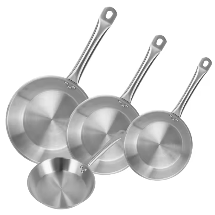 Well Home Sartenes Ø20Ø24Ø28Ø30cm en Acero inoxidable, Aptas para inducción y SIN antiadherente - 1
