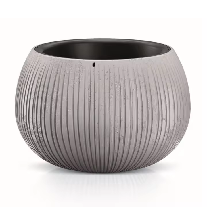 PROSPERPLAST BETON BOWL de plástico CON depósito en color Cemento, 21,8 (alto) x 37 (ancho) x 37 (profundo) cms - 1