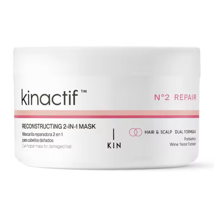 Kin Cosmetics Kinactif Nº2 Repair Reconstructing 2-IN-1 Mask 200 Ml. Mascarilla reparadora 2 en 1 para cabellos dañados. - 1