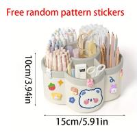 Soporte Giratorio De 360 ° Para Lápices Y Maquillaje Organizador De Escritorio Multifuncional Para Estudiantes Y Oficina - details 1