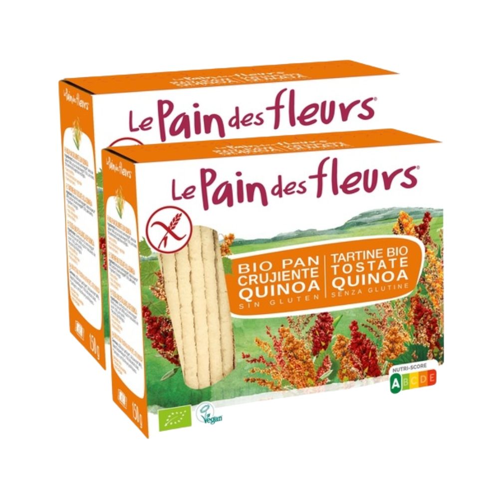 Pan crujiente de quinoa 150 g Vegano Packs 2 Sin Gluten Le Pain des fleurs