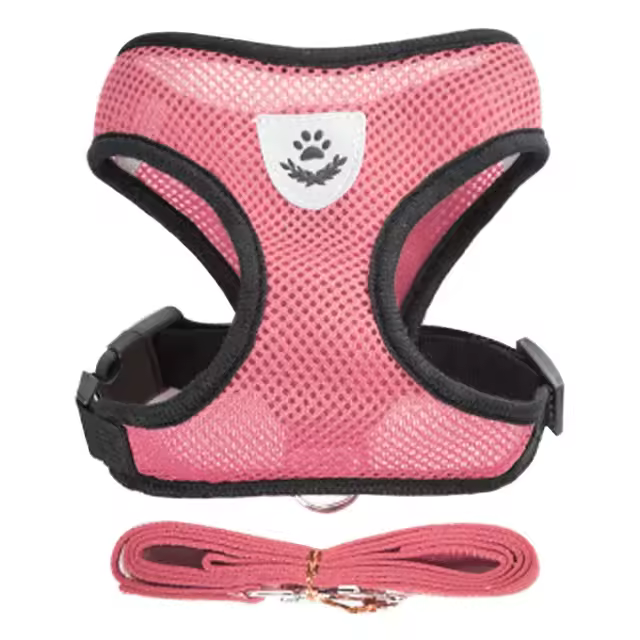 Harnés Ajustable Para Gatos Y Perros Pequeños Y Medianos De Malla Transpirable Con Correa Para Caminar Y Traction Reflectante - 1