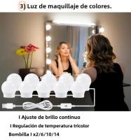 Espejo De Maquillaje LED Con Luz USB Para Vestíbulo Iluminación Ajustable Para Mesa De Vestir Y Baño Lámpara De Pared Incluye Bombilla - details 0
