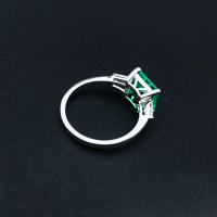 Anillo De Emeralda Sintética Creada Joyería De Zambesi Piedra Preciosa Para Mujer Plata 925 Color Regalo De Fiesta Boda - details 3