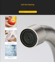 Grifo giratorio De acero inoxidable para cocina, grifería De doble orificio para montaje en pared, frío y caliente, para balcón - details 2