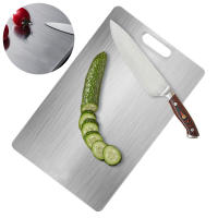 Placa De Corte De Acero Inoxidable 304 De Grado Alimenticio Doble Cara Para Cocina Resistente Al Desgaste Y Fácil De Limpia - details 0